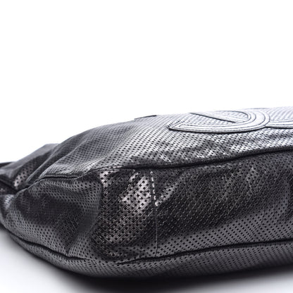 Chanel Glazed Calfskin Perforated Large Rodeo Drive Tote Black 7 of 9