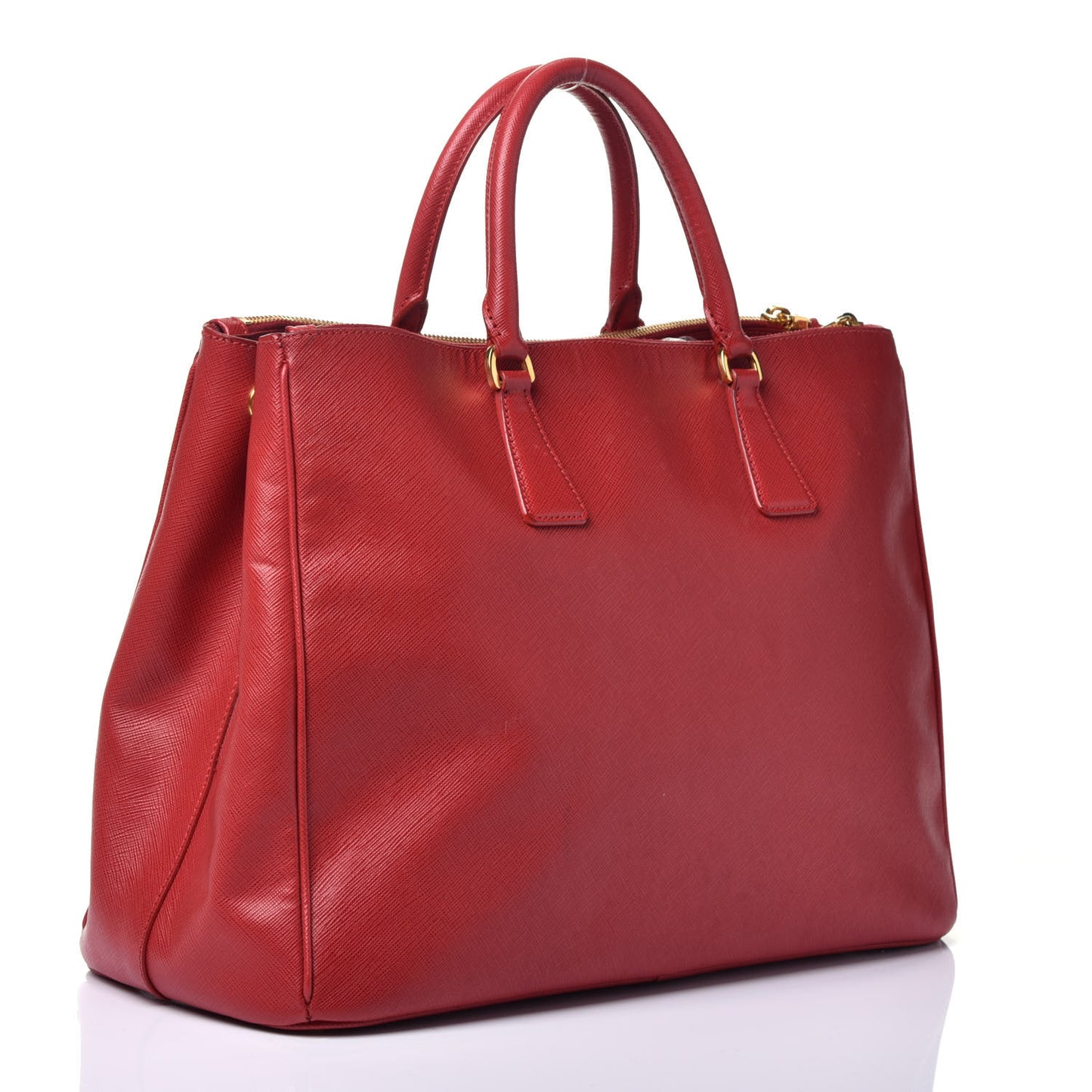 Saffiano Medium Galleria Double Zip Tote Fuoco