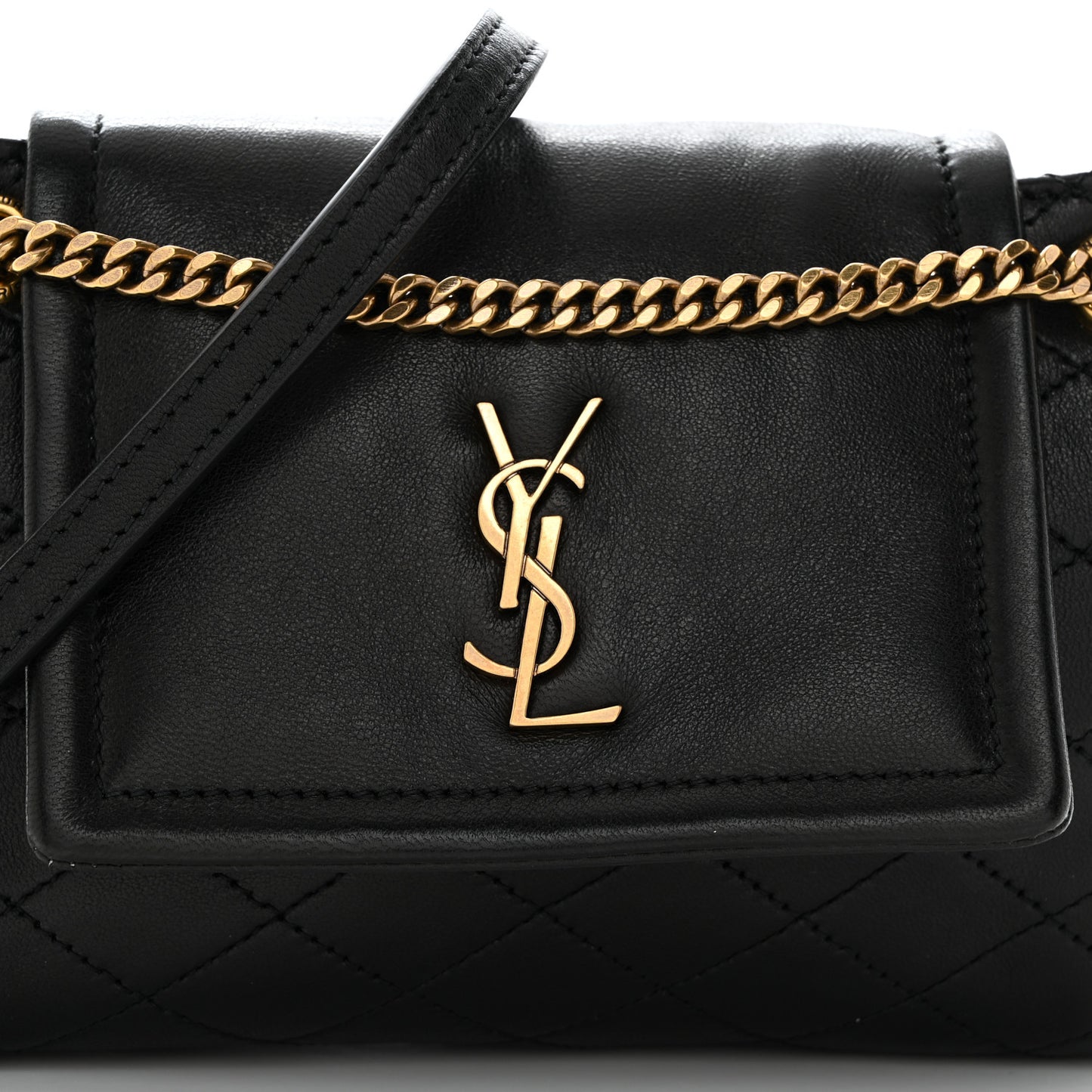 Lambskin Quilted Monogram Mini Nolita Black