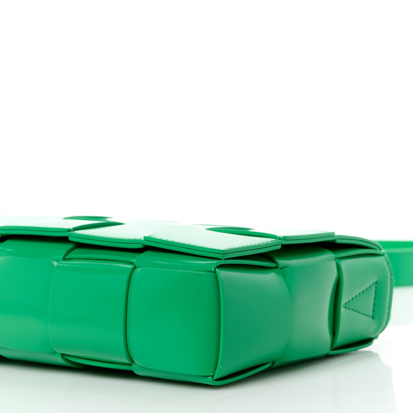 Patent Maxi Intrecciato Cassette Crossbody Bag Grass