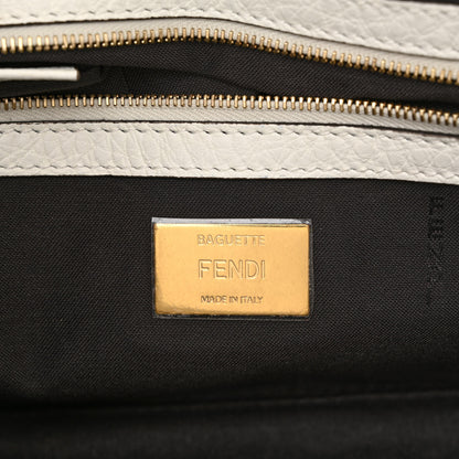 Fendi X FILA Calfskin Mania Fringe Baguette White 5 of 10