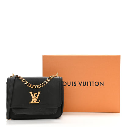 Louis Vuitton Grained Calfskin Lockme Chain Bag PM Black 9 of 9