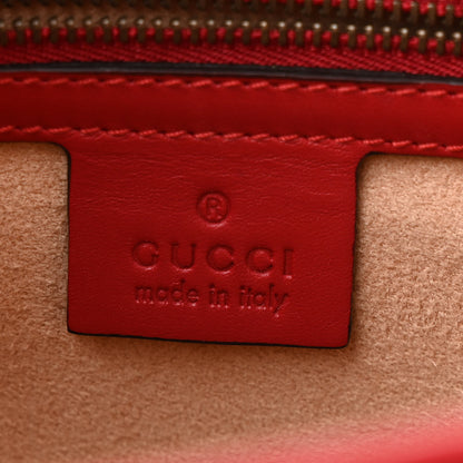 Gucci Calfskin Sylvie Web Small Queen Margaret Top Handle Bag Blue Agata Hibiscus Red Mystic White Sugar Pink 7 of 16