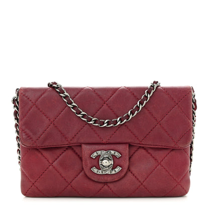 Chanel Lambskin Quilted Mini Mineral Nights Flap Crossbody Bag Dark Red 1 of 12