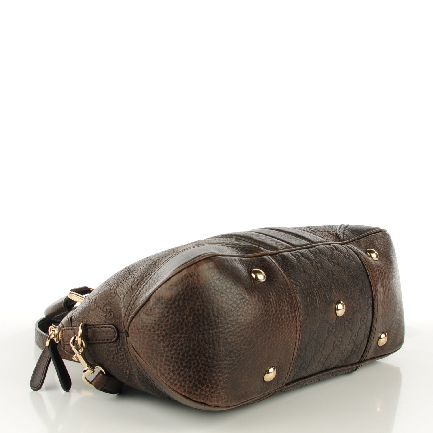 Gucci Guccissima Medium Cathrine Dome Satchel Dark Brown 4 of 7
