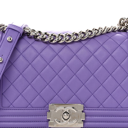 Chanel Lambskin Quilted Medium Boy Flap Purple 8 of 10