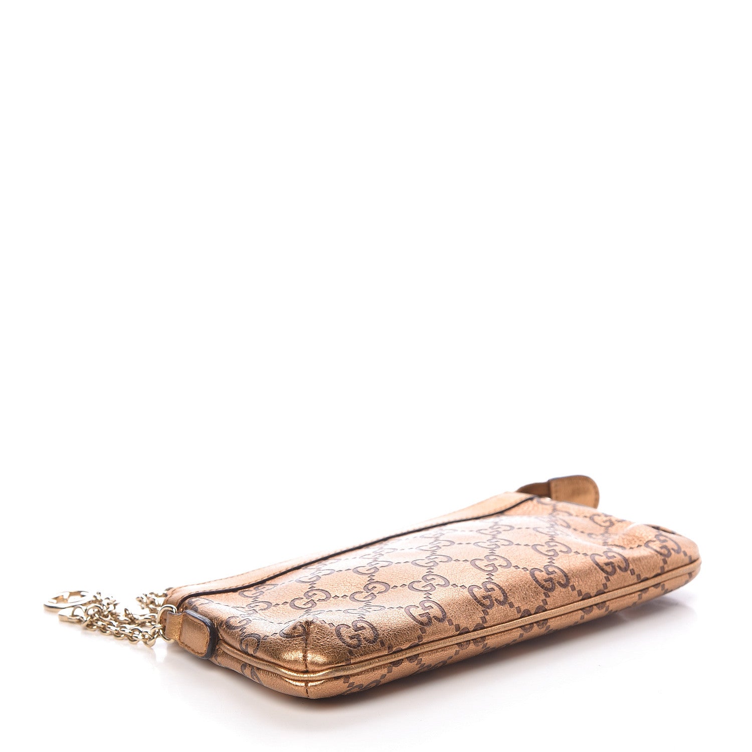 Gucci Metallic Guccissima Heart Chain Pochette Bronze 4 of 10