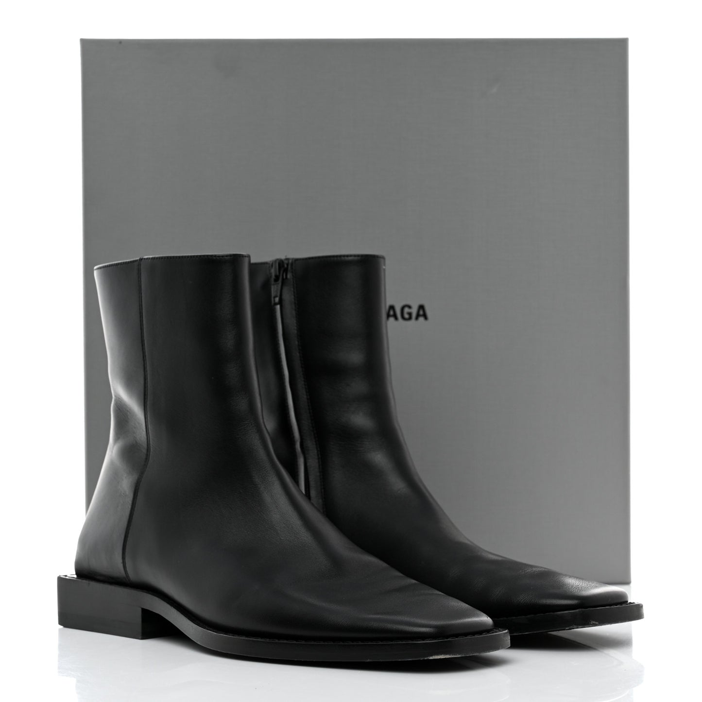 Calfskin Mens Soft Rim Ankle Booties 40.5 Black