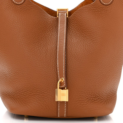Hermes Taurillon Clemence Picotin Lock 22 MM Gold 8 of 10