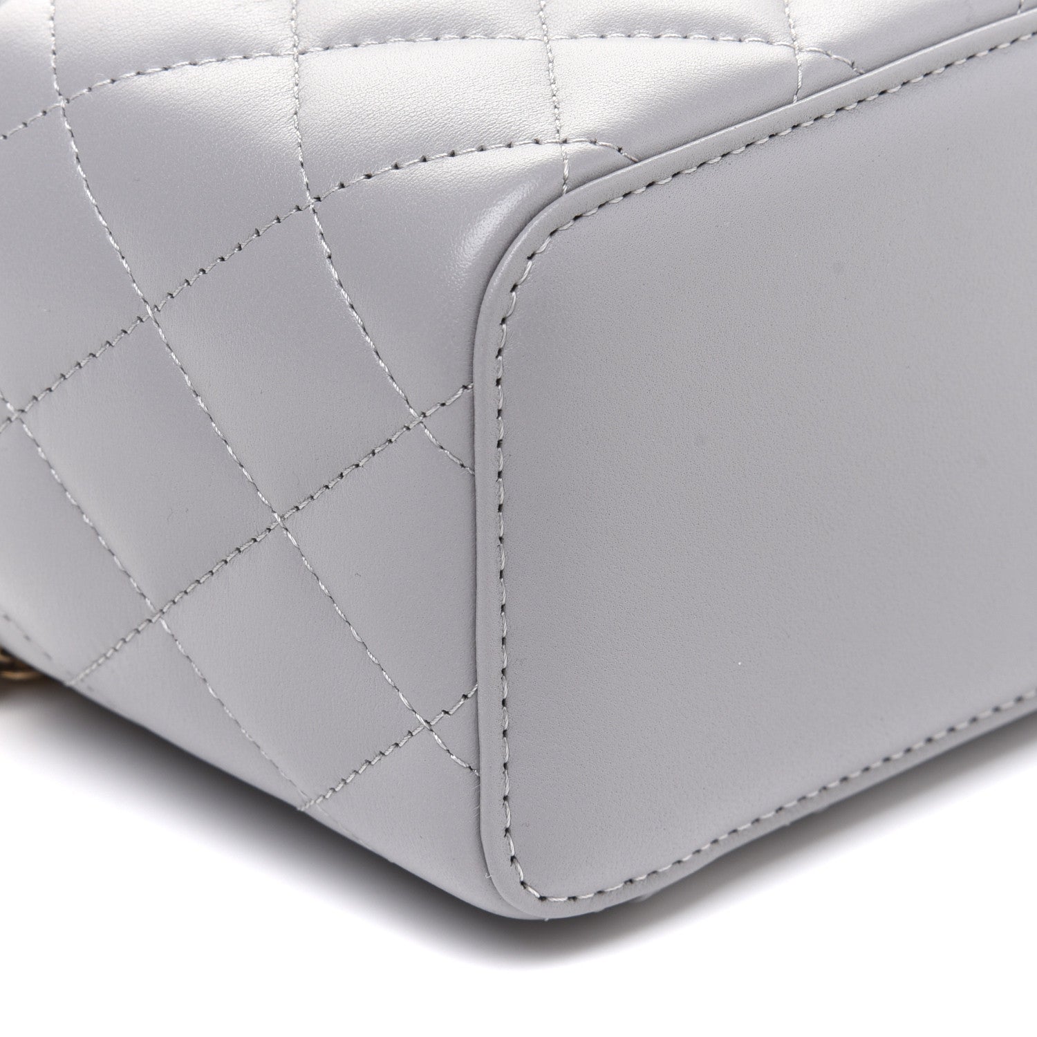Chanel Lambskin Quilted Small Pearl Crush Vanity Case With Chain Grey 10 of 12