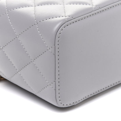 Chanel Lambskin Quilted Small Pearl Crush Vanity Case With Chain Grey 10 of 12