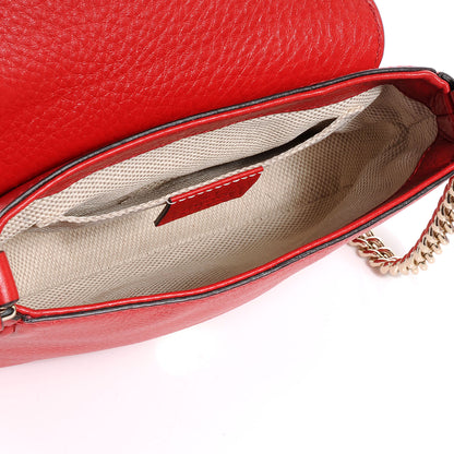 Gucci Pebbled Calfskin Small Soho Flap Crossbody Red 11 of 13