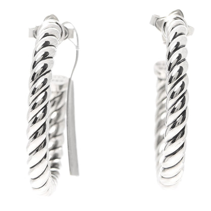 David Yurman Sterling Silver Small Sculpted Cable Hoop Earrings 1 of 4