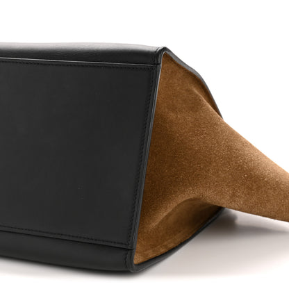 Celine Smooth Calfskin Suede Medium Tri-Color Trapeze Cream Black Brown 9 of 13