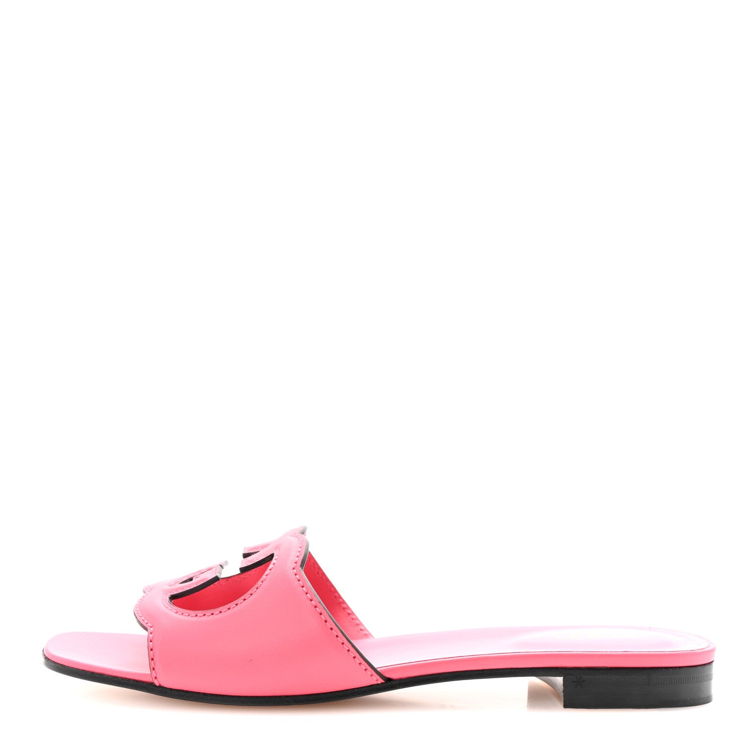 Gucci Cosmos Softy Calfskin Interlocking G Cut Out Slide Sandals 40 Rhodamine Pink 1 of 9