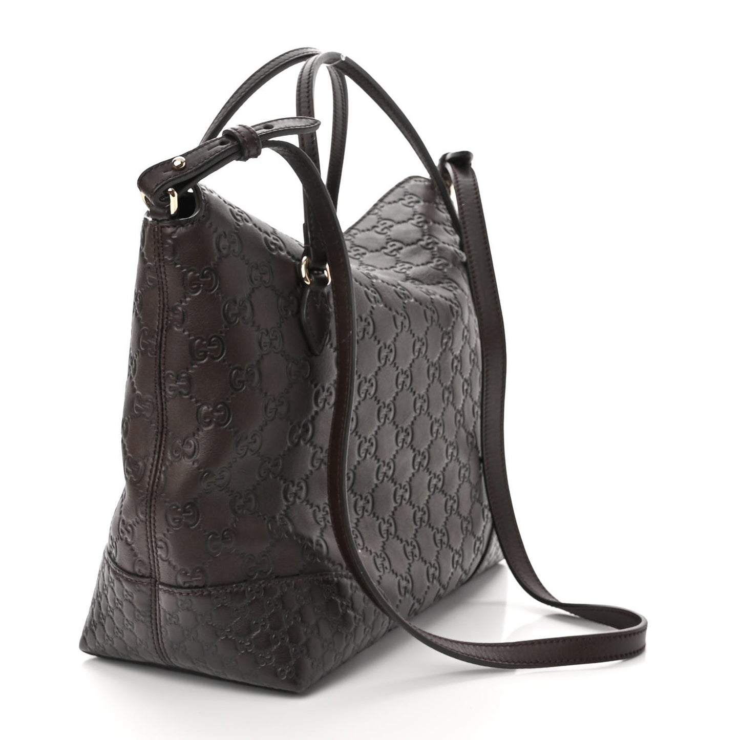Guccissima Medium Bree Foldover Tote Chocolate