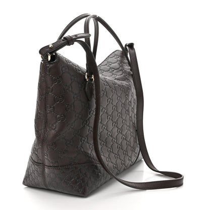 Gucci Guccissima Medium Bree Foldover Tote Chocolate 3 of 10