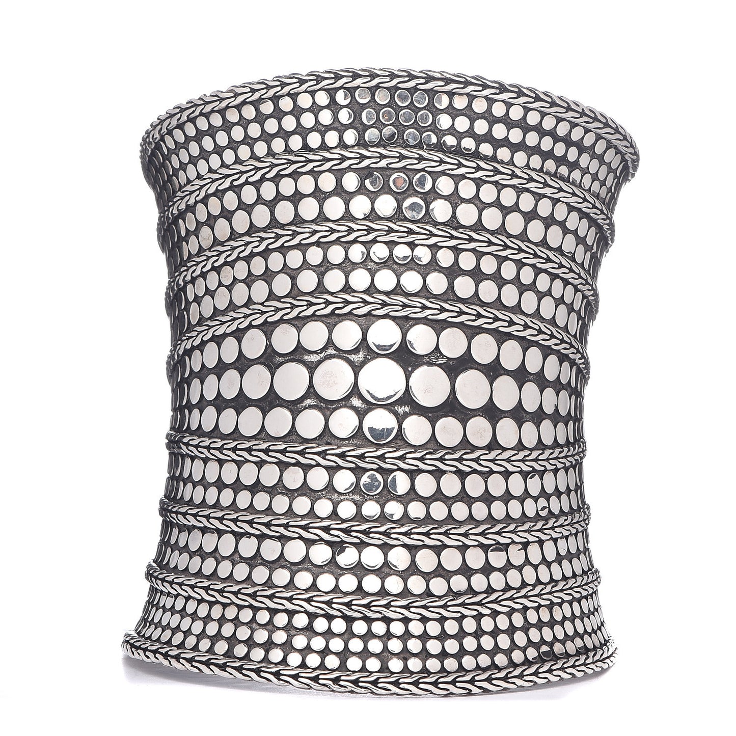 Sterling Silver 81mm Dot Cuff Bracelet
