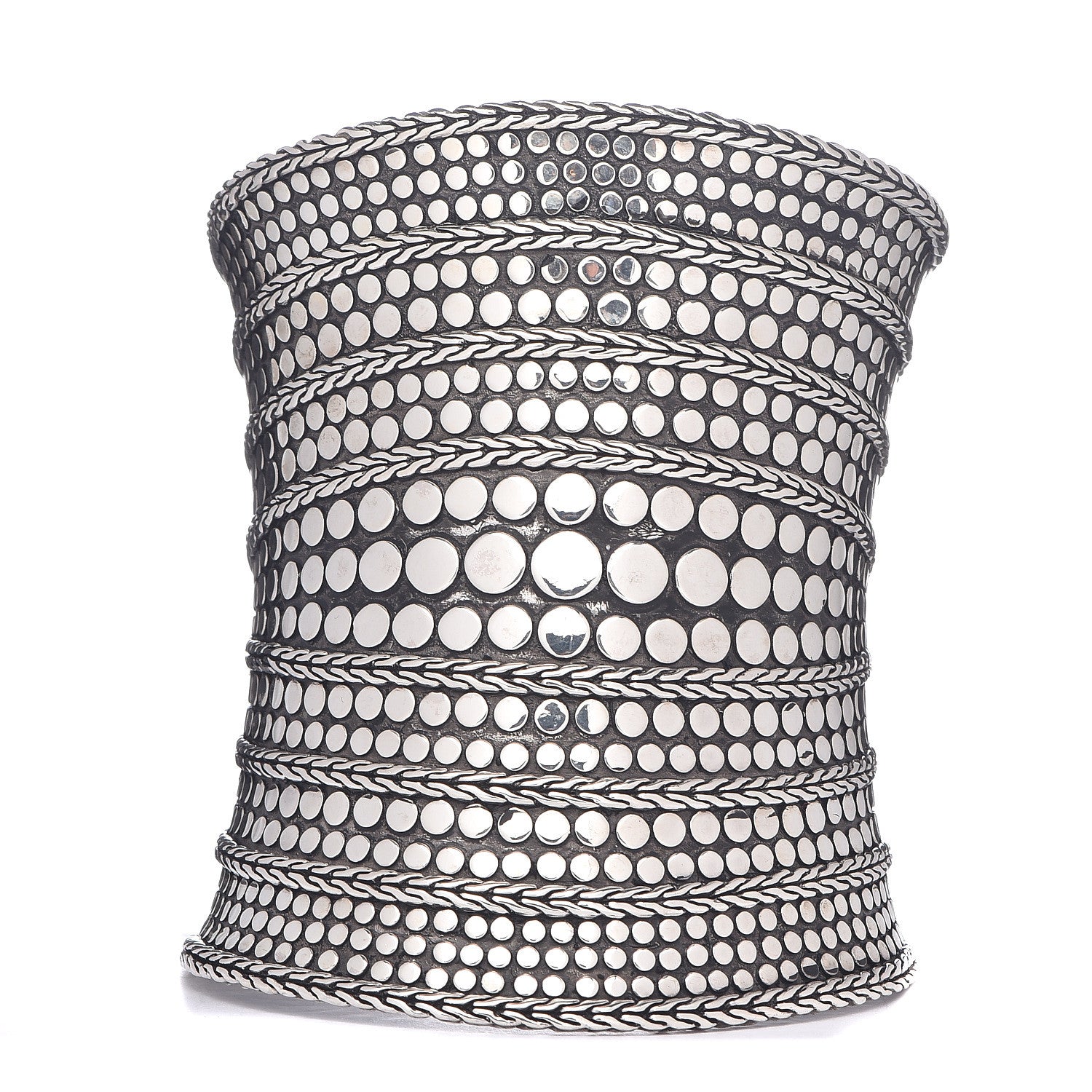 John Hardy Sterling Silver 81mm Dot Cuff Bracelet 1 of 4