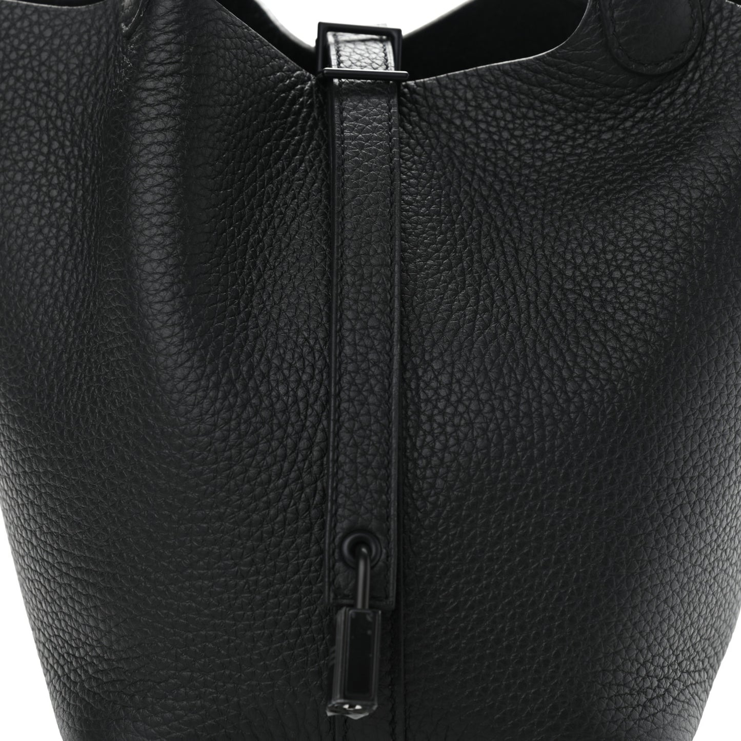Taurillon Clemence Monochrome Picotin Lock 18 PM Black