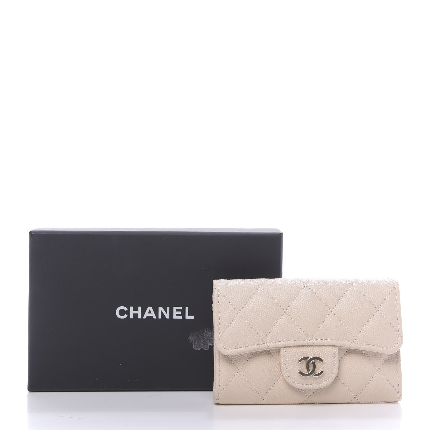 Chanel Caviar Quilted Flap Card Holder Wallet Light Beige 12 of 12