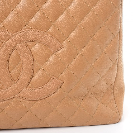 Chanel Caviar Quilted Grand Shopping Tote GST Beige 10 of 12