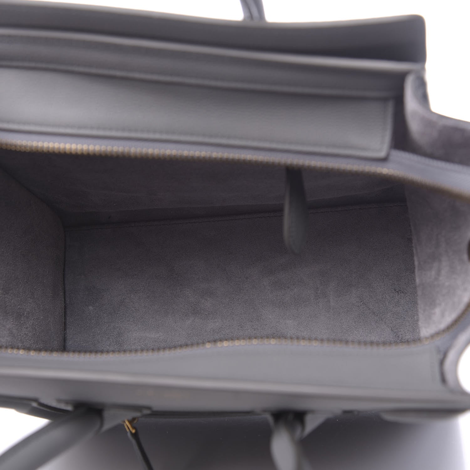 Celine Baby Drummed Calfskin Micro Luggage Kohl 5 of 10