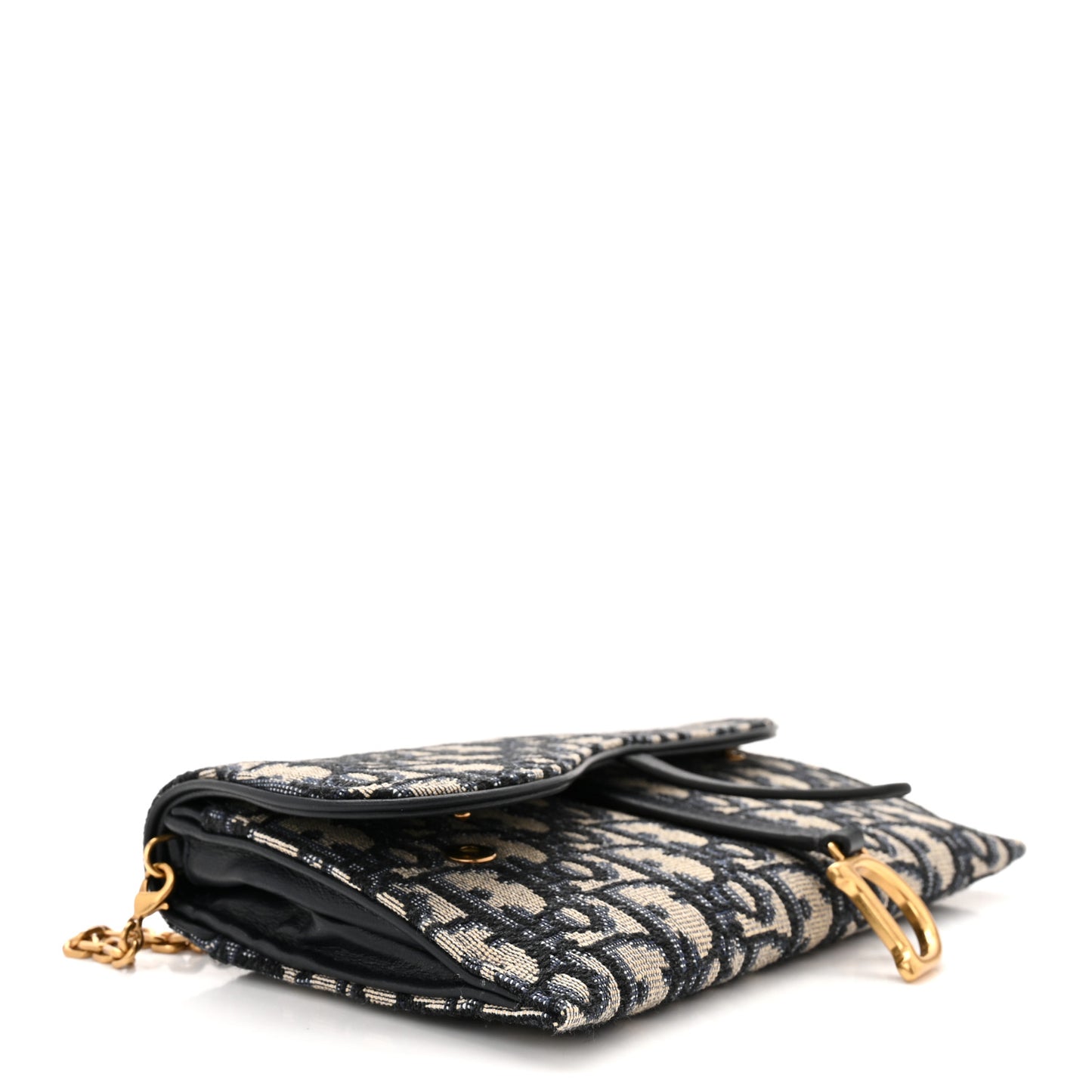 Oblique Saddle Chain Long Wallet Blue