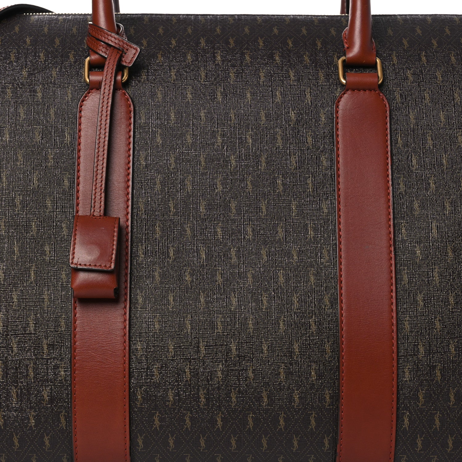Saint Laurent Canvas Smooth Calfskin Le Monogramme 48H Duffle Chestnut 7 of 10