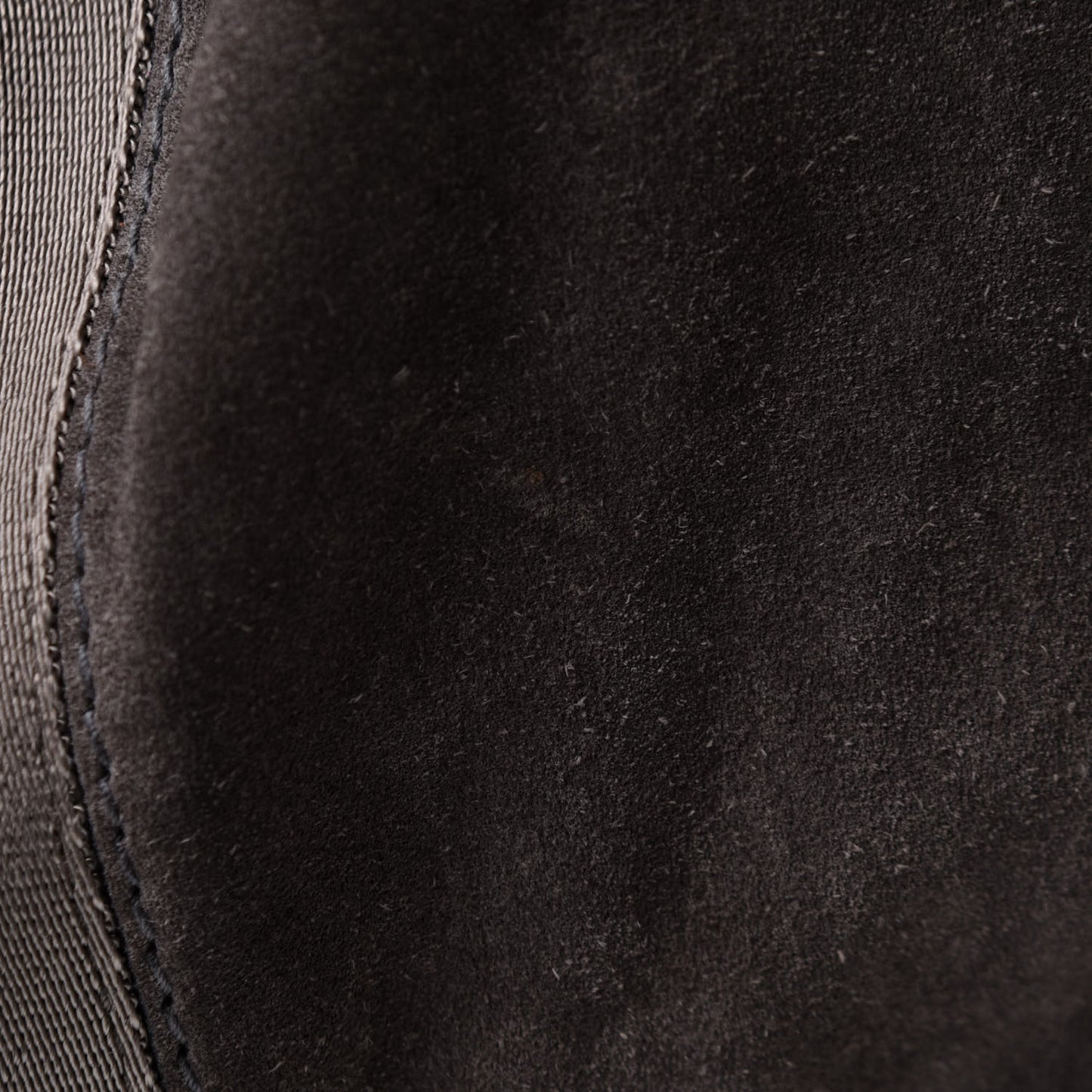 Calfskin Suede Large New Jackie Web Shoulder Bag Grey