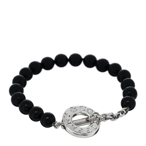 Sterling Silver Black Onyx Bead Toggle Bracelet