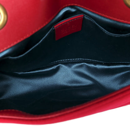 Gucci Velvet Matelasse Mini GG Marmont Shoulder Bag Hibiscus Red 5 of 11