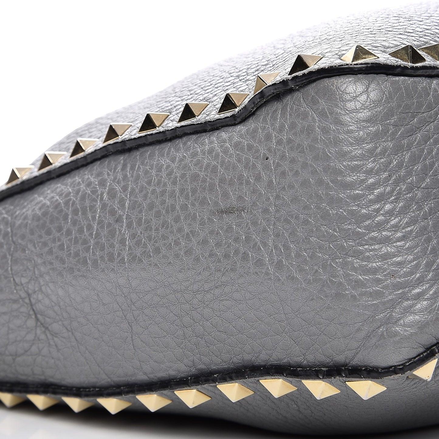 Pebbled Calfskin Large Rockstud Flip-Lock Messenger Bag Grey