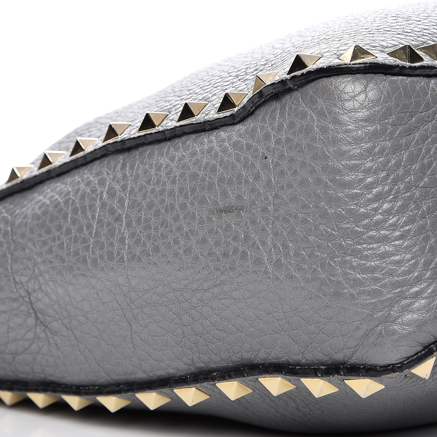 Valentino Garavani Pebbled Calfskin Large Rockstud Flip-Lock Messenger Bag Grey 13 of 14