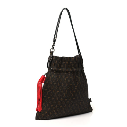 Louis Vuitton Monogram Canvas Pleated Explorer Bag MM 3 of 9