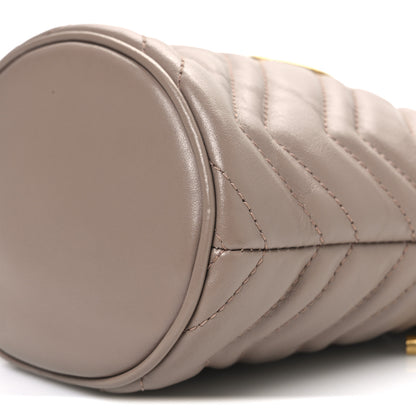 Gucci Calfskin Matelasse Mini GG Marmont 2.0 Bucket Bag Porcelain Rose 10 of 11