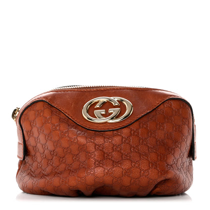 Gucci Metallic Microguccissima GG Cosmetic Case Burnt Orange 1 of 7