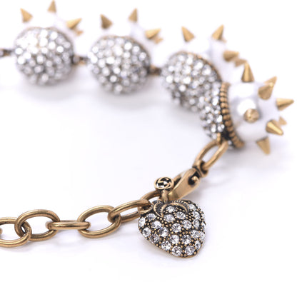 Gucci Embellished Strass Spikes Bracelet Gold Cream 4 of 5