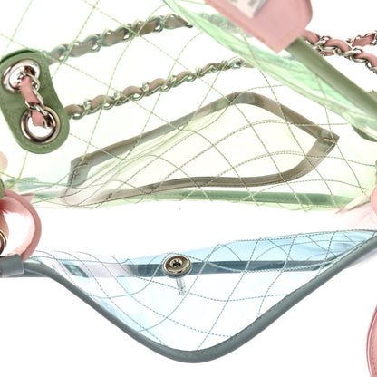 Chanel Lambskin PVC Quilted Medium Coco Splash Flap Blue Green 5 of 11