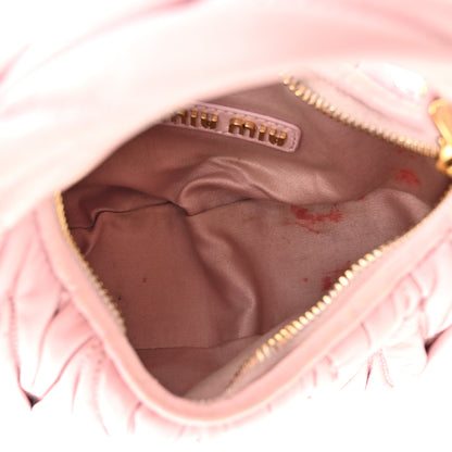 Miu Miu Nappa Matelasse Mini Wander Hobo Alabaster Pink 5 of 13