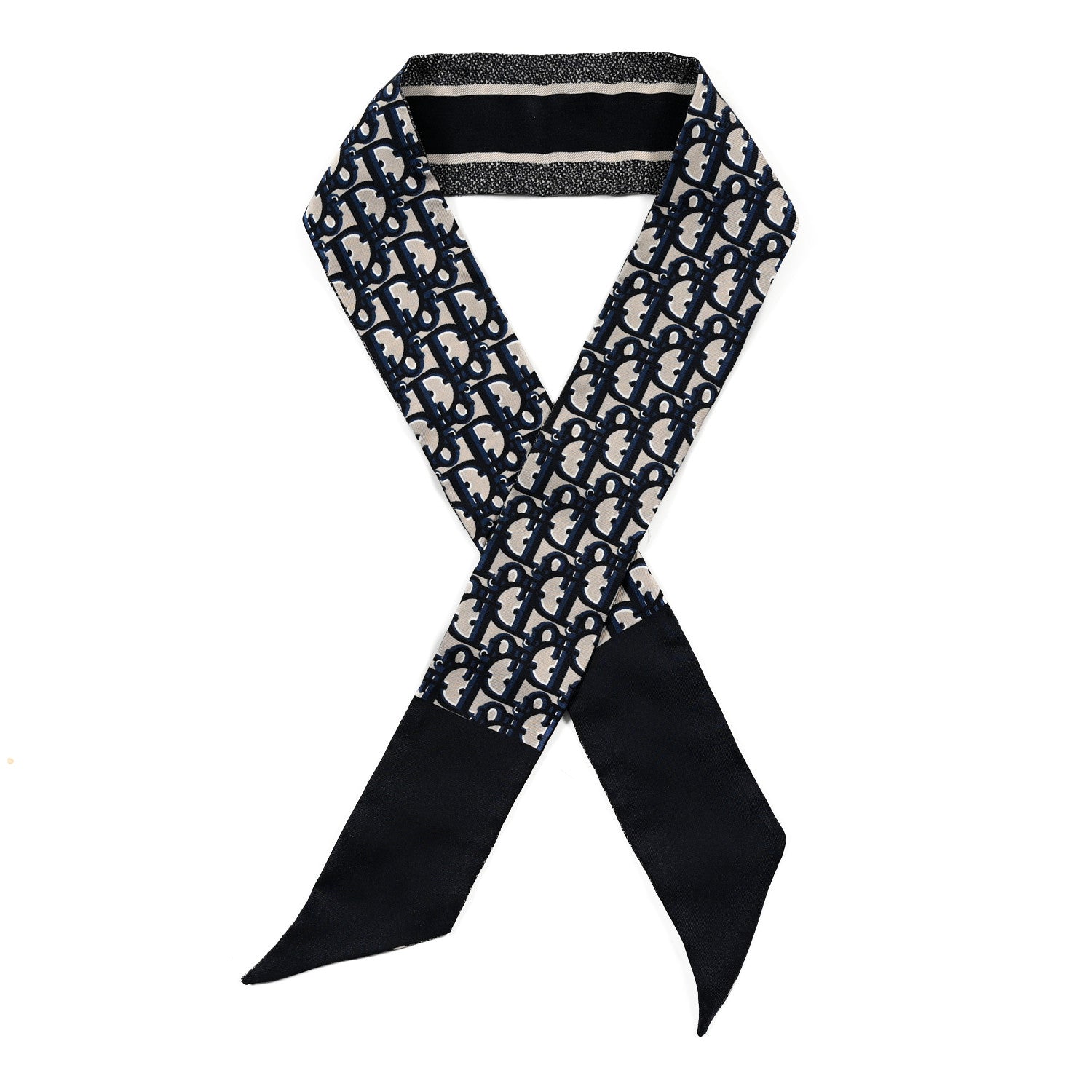 Christian Dior Silk Oblique Mitzah Scarf Blue 1 of 7