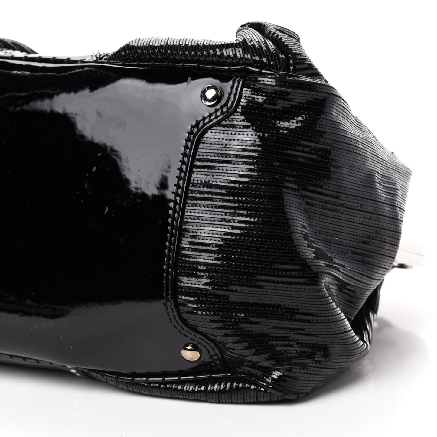 Patent Embossed Frame Satchel Black