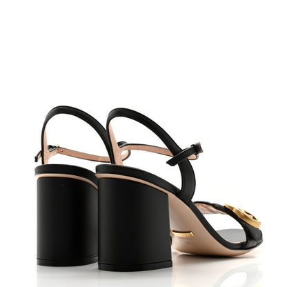 Gucci Lifford Calfskin GG Marmont Ankle Wrap 75mm Sandals 37.5 Black 4 of 12