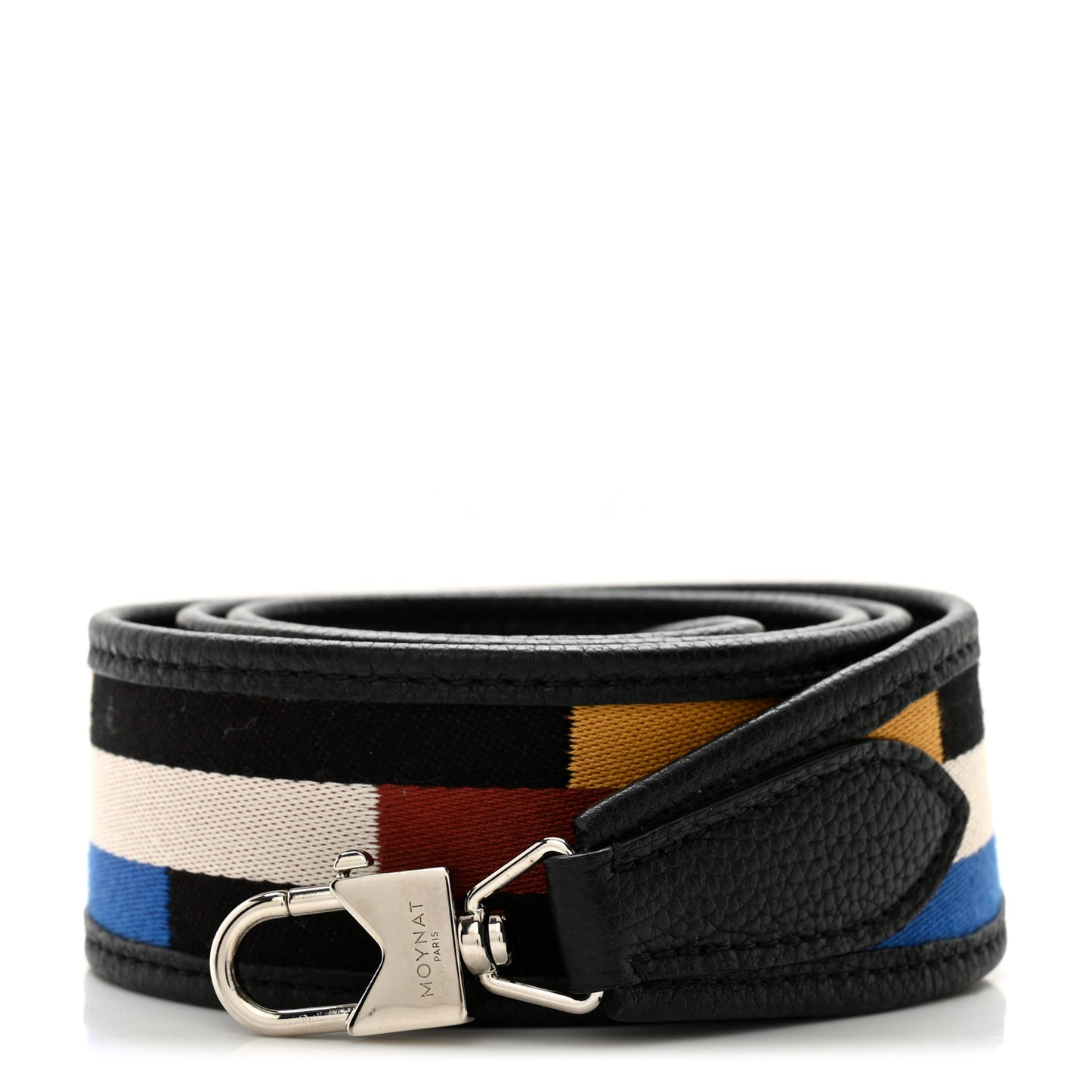 Canvas Calfskin Across Strap Black Multicolor