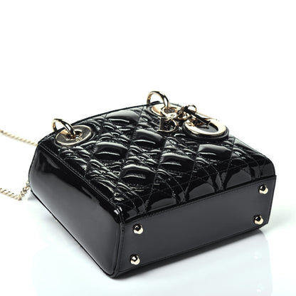 Christian Dior Patent Cannage Mini Lady Dior Black 5 of 10