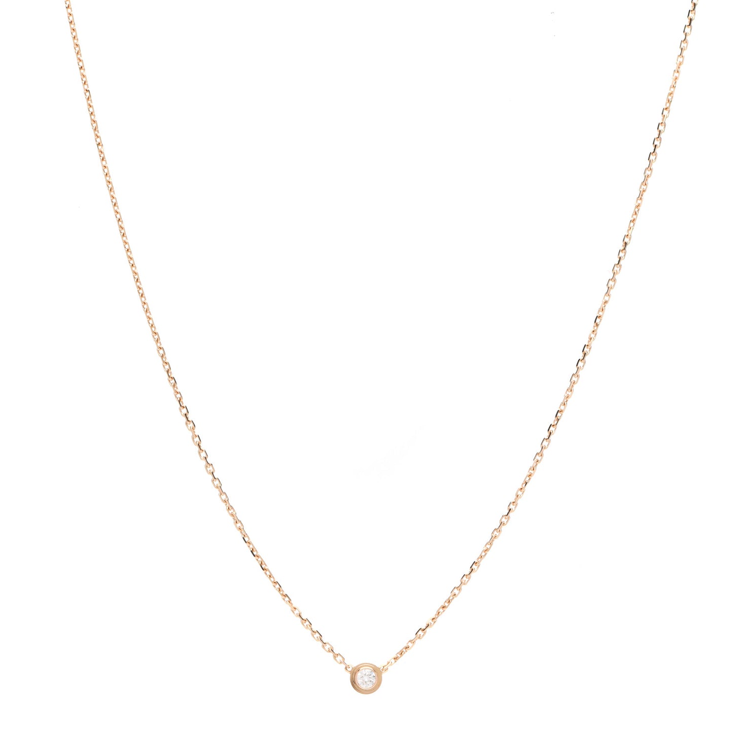 18K Pink Gold Diamond XS D'Amour Pendant Necklace