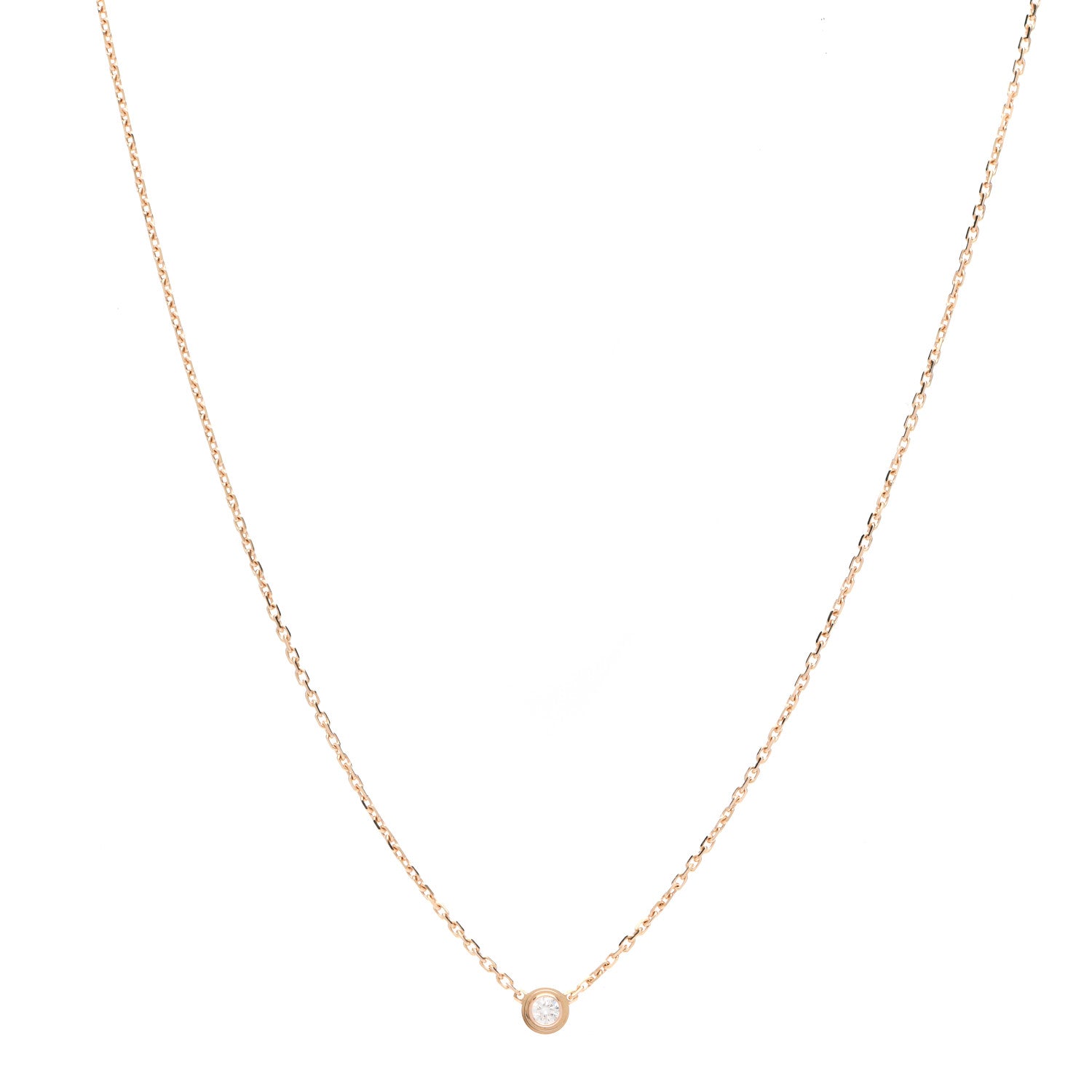 Cartier 18K Pink Gold Diamond XS D'Amour Pendant Necklace 1 of 6