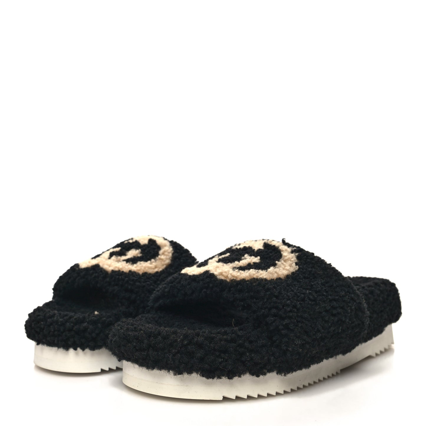 Shearling Womens Eileen Slide Sandals 37 Black Butterscotch