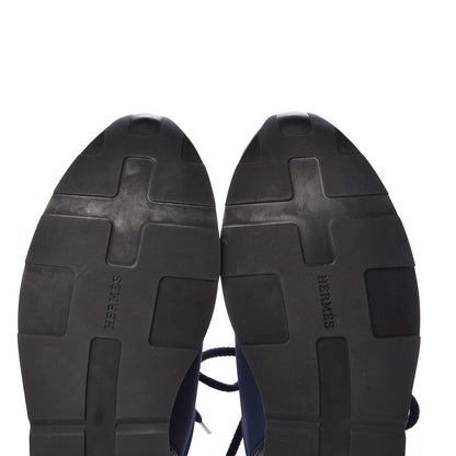 Hermes Technical Canvas Mens Miles Sneakers 40 Marine Black 7 of 10