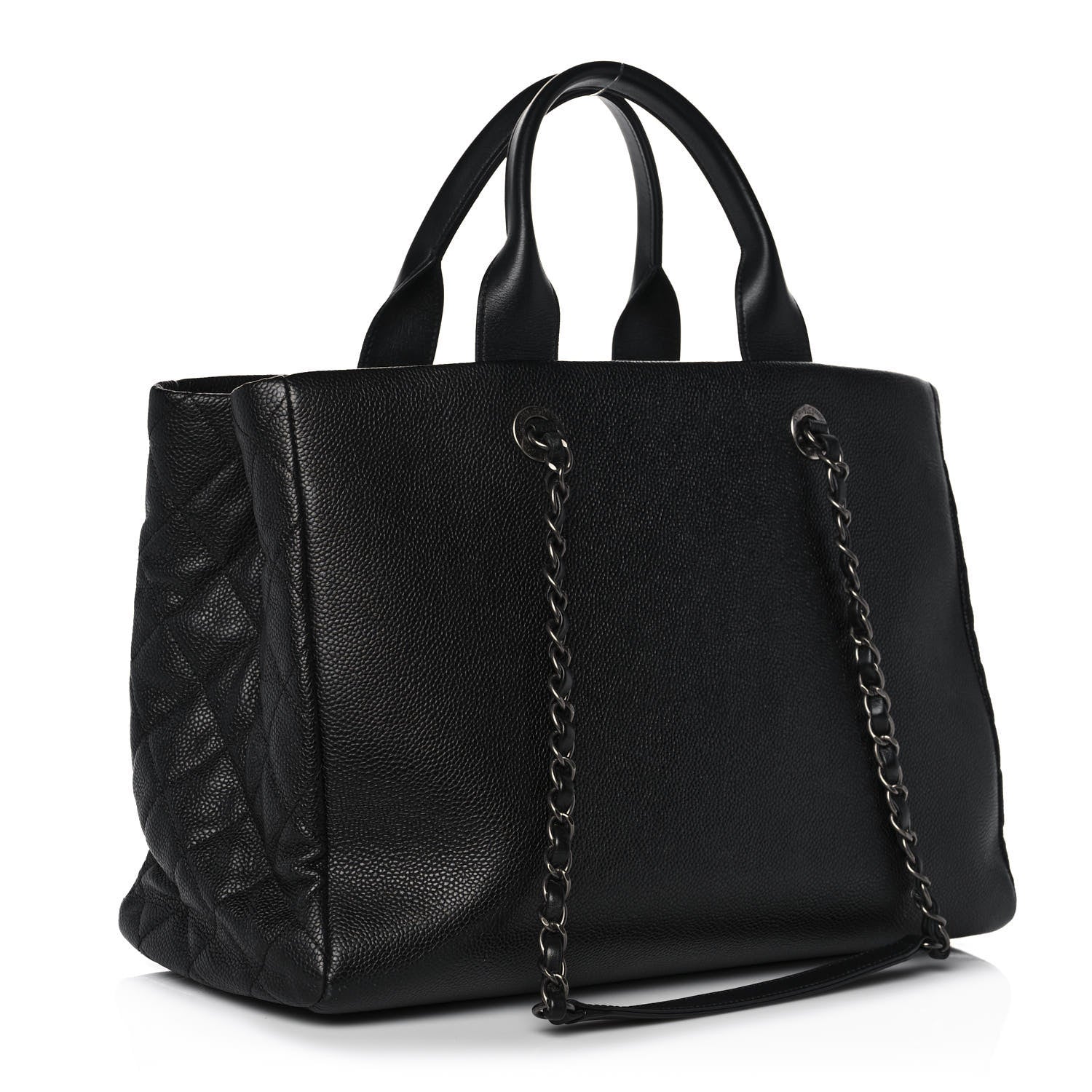 Chanel Caviar Lambskin Quilted Large Coco Break Shopping Bag Black 3 of 11